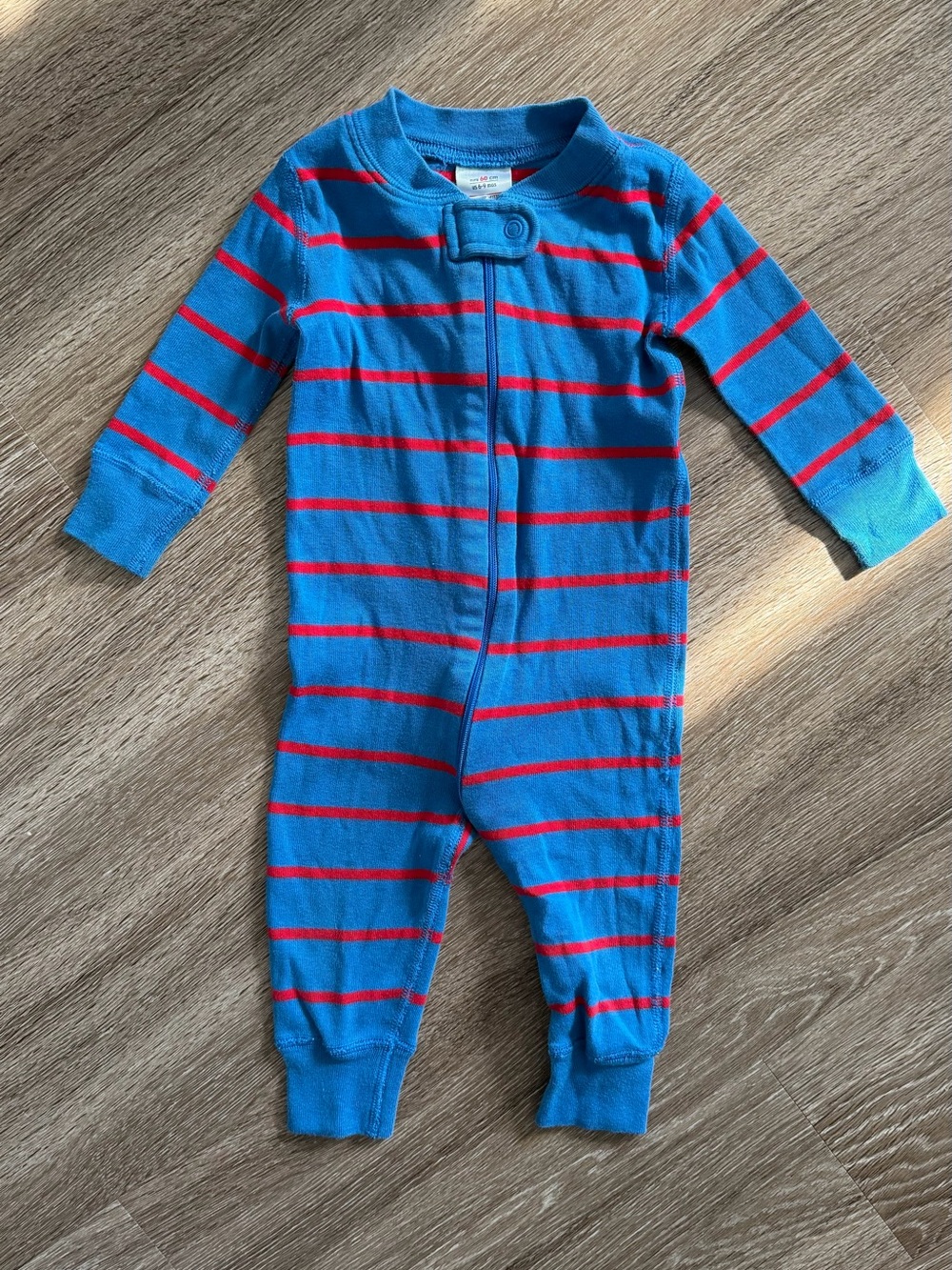 Organic Cotton 6-9 months Hanna Andersson Blue One-Piece PJs zipper
